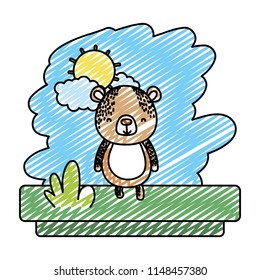 doodle kawaii bear nice wild animal
