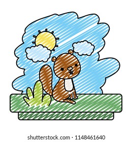 doodle kawaii chipmunk nice wild animal