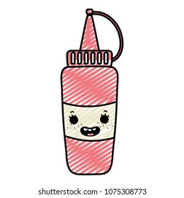 doodle kawaii happy deicous sauce bottle