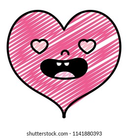 doodle kawaii lovestruck heart cute love