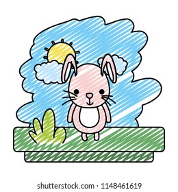 doodle kawaii rabbit cute wild animal
