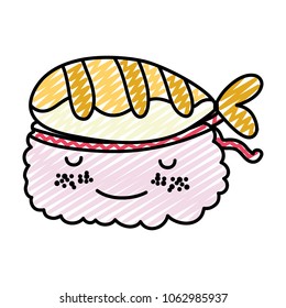 doodle kawaii smile nigiri sushi japanese food