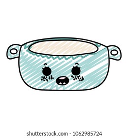 doodle kawaii soup japanese soup inside pot