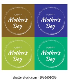 Doodle kawaii style cute woman vector image, Hand drawn mothers day lettering with branches vector image, Happy mother day card continuous one line drawing vector image, Happy mother day vector icons.