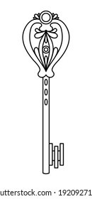 DOODLE DE UNA LLAVE EN UN FONDO BLANCO EN UN VECTOR