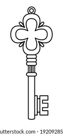 DOODLE OF A KEY ON A WHITE BACKGROUND IN A VECTOR