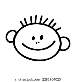 doodle kid, outline cartoon vector drawing child vector