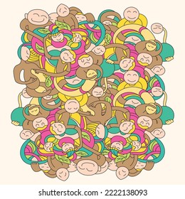 doodle kids caracter divertido ilustración vectorial