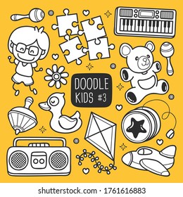 Vector de drenaje de mano para niños Doodle