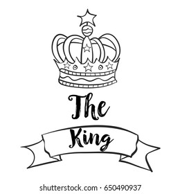 Doodle of king crown collection