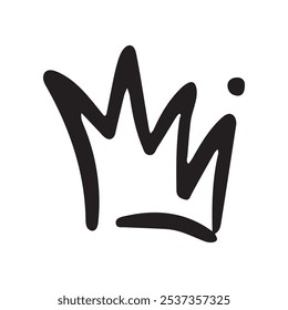 Doodle king crown. Hand drawn vector queen icon. Sketch simple prince or princess diadem.