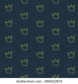 doodle king crown pattern template vector