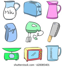 Doodle of kitchen equipment vector illustration