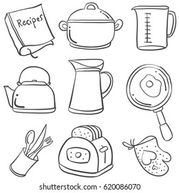 Doodle of kitchen set hand draw