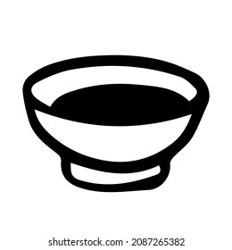 Doodle kitchen utensil icon. Hand drawn plate, bowl, cooking tool symbol. Vector illustration