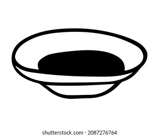 Doodle kitchen utensil icon. Hand drawn plate, bowl, cooking tool graphic symbol. Vector illustration 