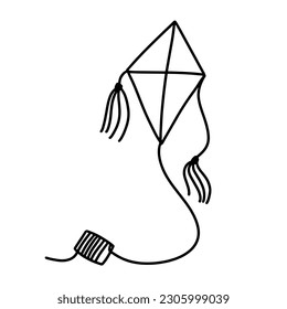 doodle of kite , simple drawing of kite,  vector of kite, kite hand drawing