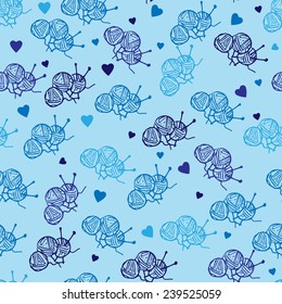 Doodle knitting vector seamless pattern