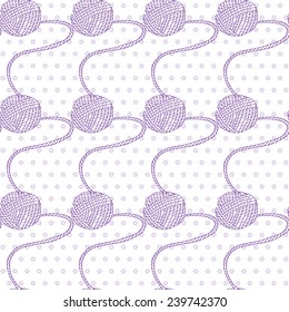 Doodle knitting vector seamless pattern