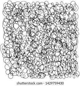 doodle knot graphic texture, one line, in black and white