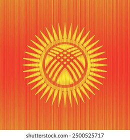 Doodle of Kyrgyzstan flag. Happy Independence Day, Happy National Day.  Scribble style Kyrgyzstan vector background. Copy space.