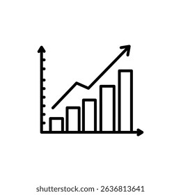 Doodle Ladder on Bar Chart for Career Growth and Progress