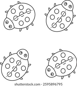 Doodle ladybug. hand drawn of a ladybug isolated on a white background. Vector illustration sticker, icon, design element