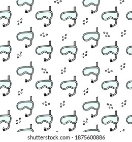 Doodle ladybug seamless pattern. hand drawn background. Vector illustration