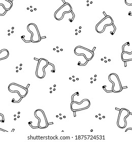 Doodle ladybug seamless pattern Vector illustration