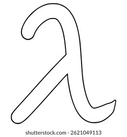 doodle lambda symbol illustration hand drawn outline vector