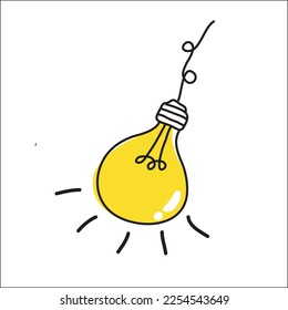 lámpara doodle, dibujada a mano, ilustración vectorial