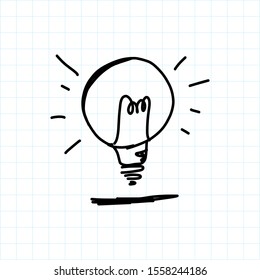 doodle lamp icon, vector illustration