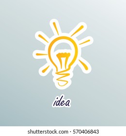 Doodle Lamp - Idea. stylish conceptual digital light bulb idea design