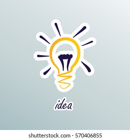 Doodle Lamp - Idea. stylish conceptual digital light bulb idea design