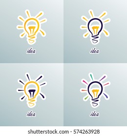 Doodle Lamp - Idea. stylish conceptual digital light bulb idea design