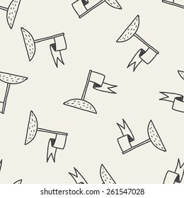 Doodle Landed seamless pattern background