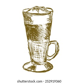 doodle latte macchiato coffee