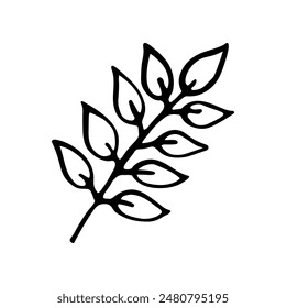 Doodle leaf. Hand drawn vector illustration