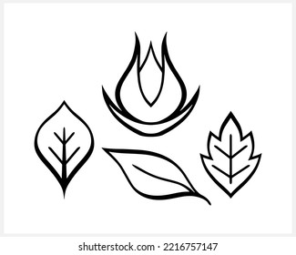 Icono de hoja de perro aislado. Dibujo de material vectorial Laurel. EPS 10