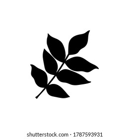 Doodle-Blatt-Symbol einzeln auf Weiß. Handzeichnung Kunst. Stilvolles Öko-Emblem. Vektorgrafik. EPS10