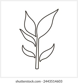 Icono de hoja de garabato aislado. Esbozo clipart ilustración vectorial de stock. EPS 10