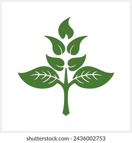 Doodle leaf icon isolated. Stencil clipart Vector stock illustration. EPS 10