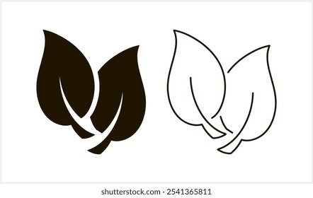 Doodle-Blatt-Symbol einzeln. Schablone Clipart Vektorgrafik