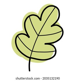 Doodle leaf icon outline hand drawn vector. Nature fall autumn. Forest tree plant leaf