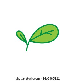 Doodle leaf icon,Vector and Illustration.