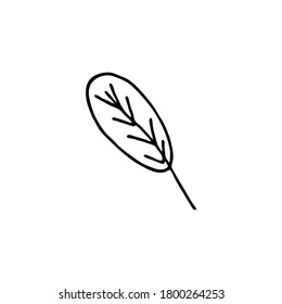 Doodle leaf image. Vector for web, textile, decoration, stickers. Simple black and white picture. Halloween.
