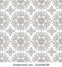 Doodle leaf mandala seamless pattern isolated. Doodle hand drawn art. Sketch vector stock illustration. EPS 10