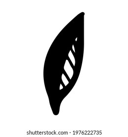 Doodle leaf on isolated white background. Forest leaves. Vector illustration.