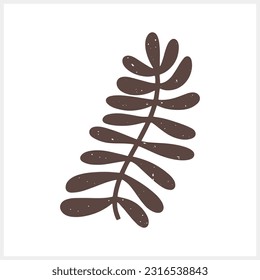 Doodle leaf of palm or fern icon isolated. Cartoon tree. Plant vector stock illustration. EPS 10