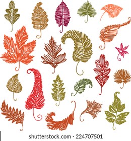 doodle leaves